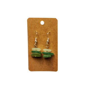 Boucle d'oreille en verre poli par la mer Méditerranée