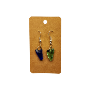 Boucle d'oreille en verre poli par la mer Méditerranée