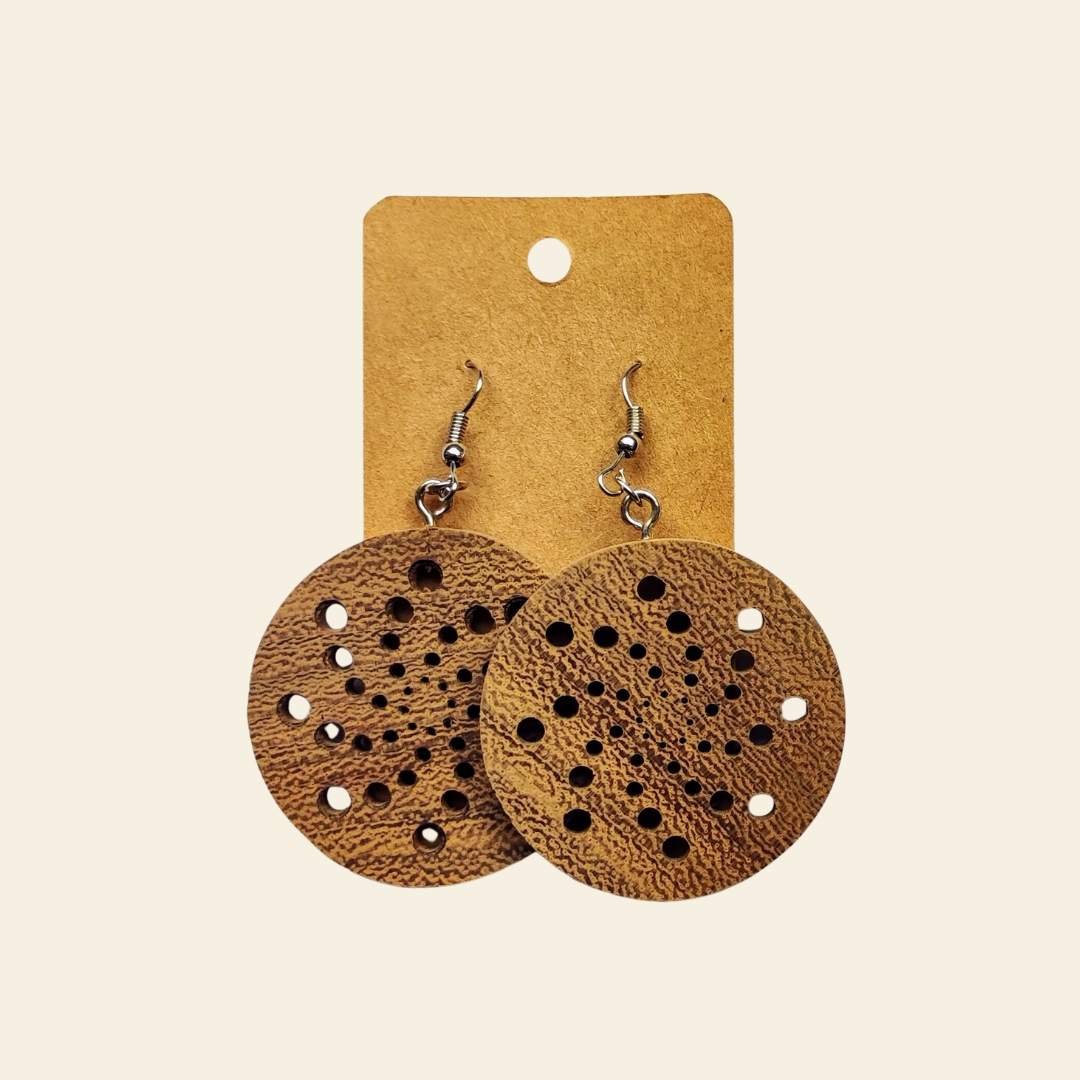 Boucle d'oreille en bois upcycling