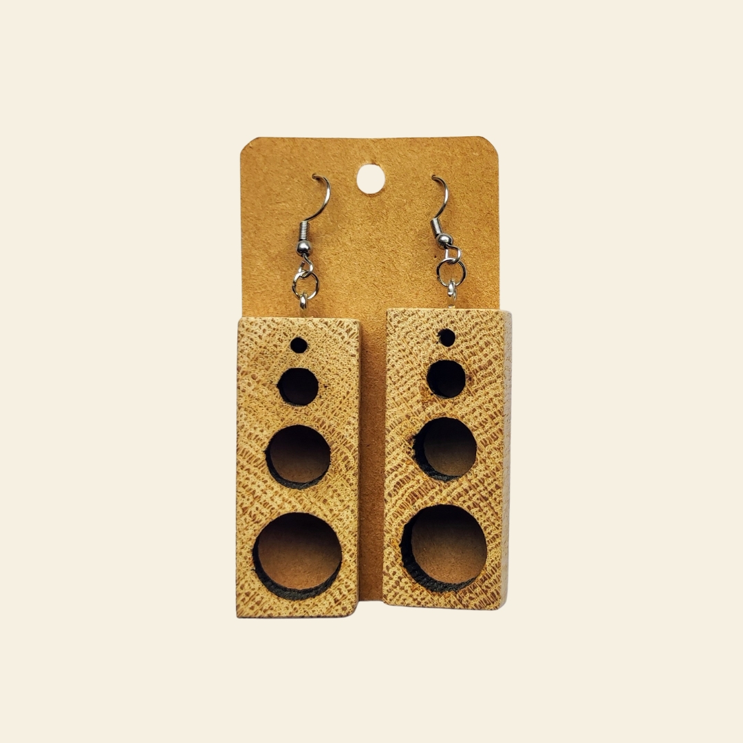 Boucle d'oreille en bois upcycling