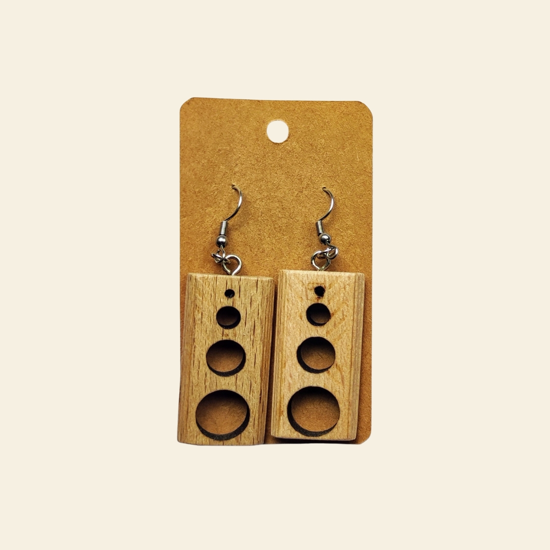 Boucle d'oreille en bois upcycling