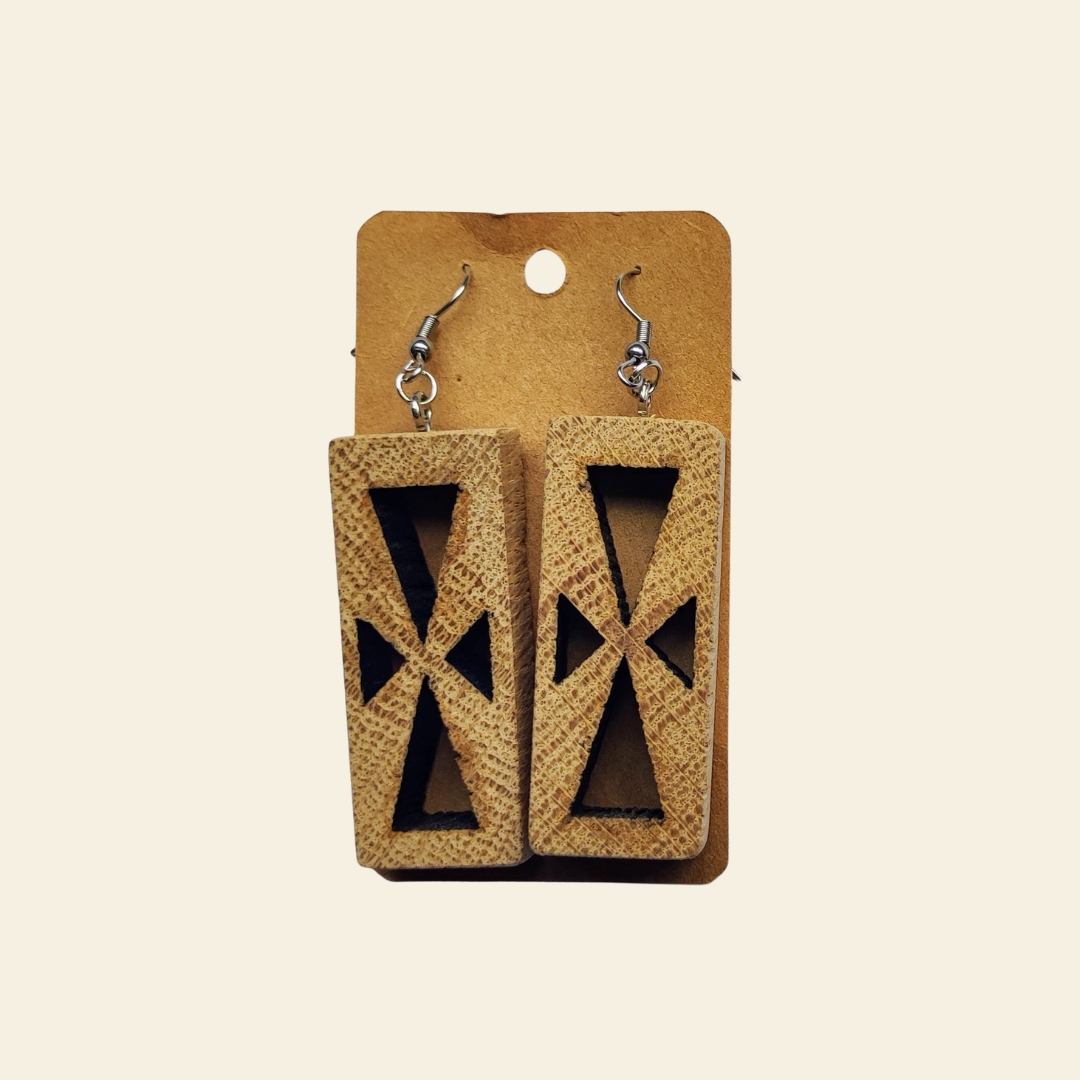 Boucle d'oreille en bois upcycling