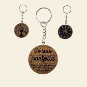 Porte-clé bois gravé personnalisé