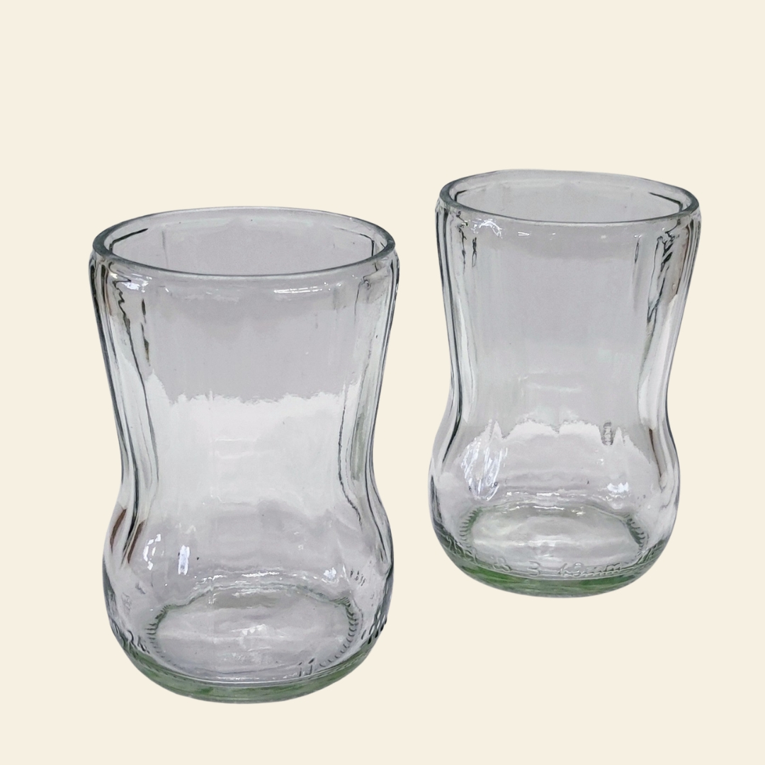 verre fait main en bouteille transformée upcycling